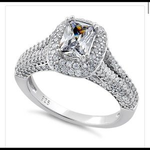 Sterling Silver Clear CZ Ring and infinity band.